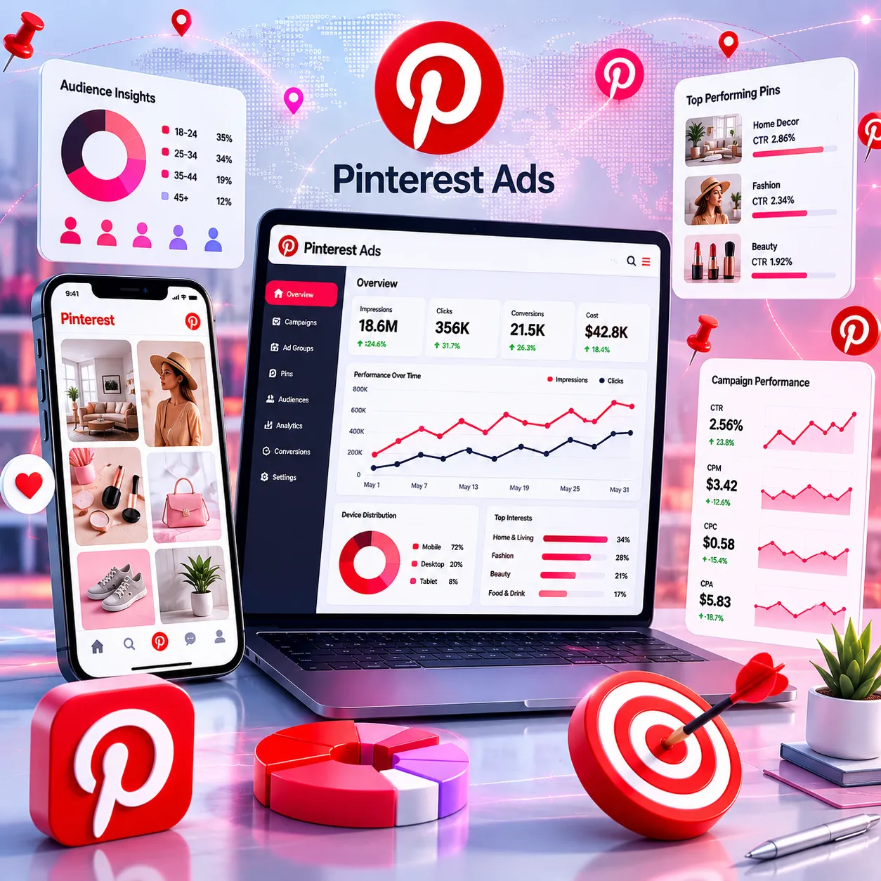 Pinterest 广告代投服务｜视觉营销与高购买意向流量增长 - JZADS