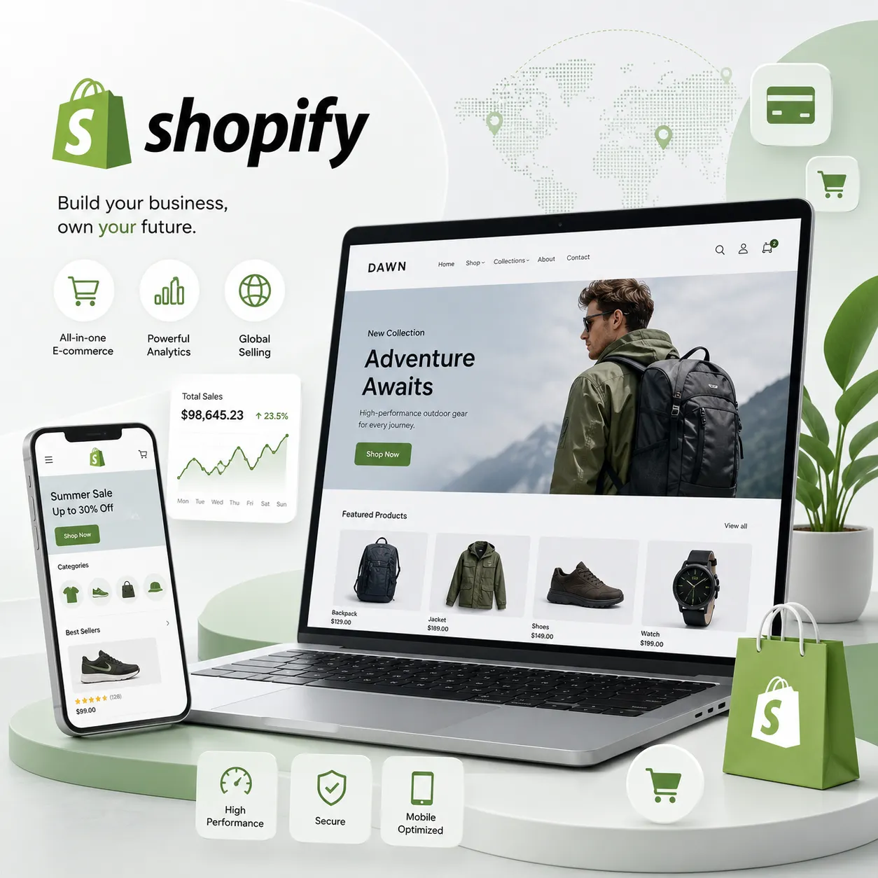 Shopify外贸独立站开发｜跨境电商建站与品牌出海解决方案