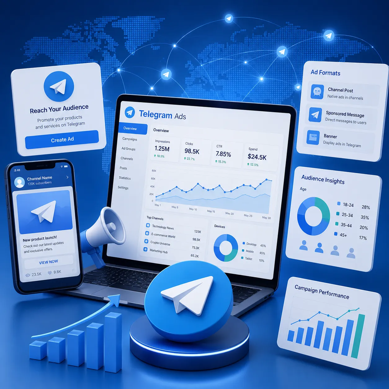 Telegram 广告代投服务｜社群营销与精准流量推广 - JZADS