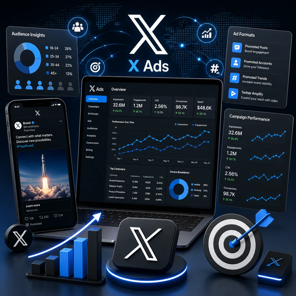 X 广告代投服务｜Twitter Ads 社媒营销与全球流量增长 - JZADS