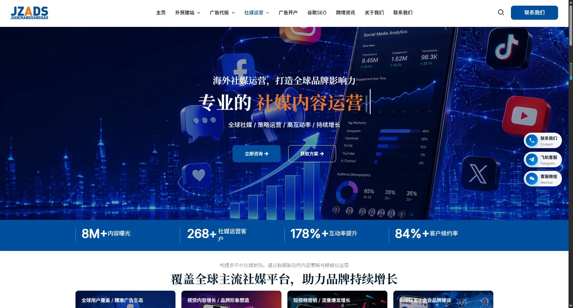 社媒运营服务商JZADS