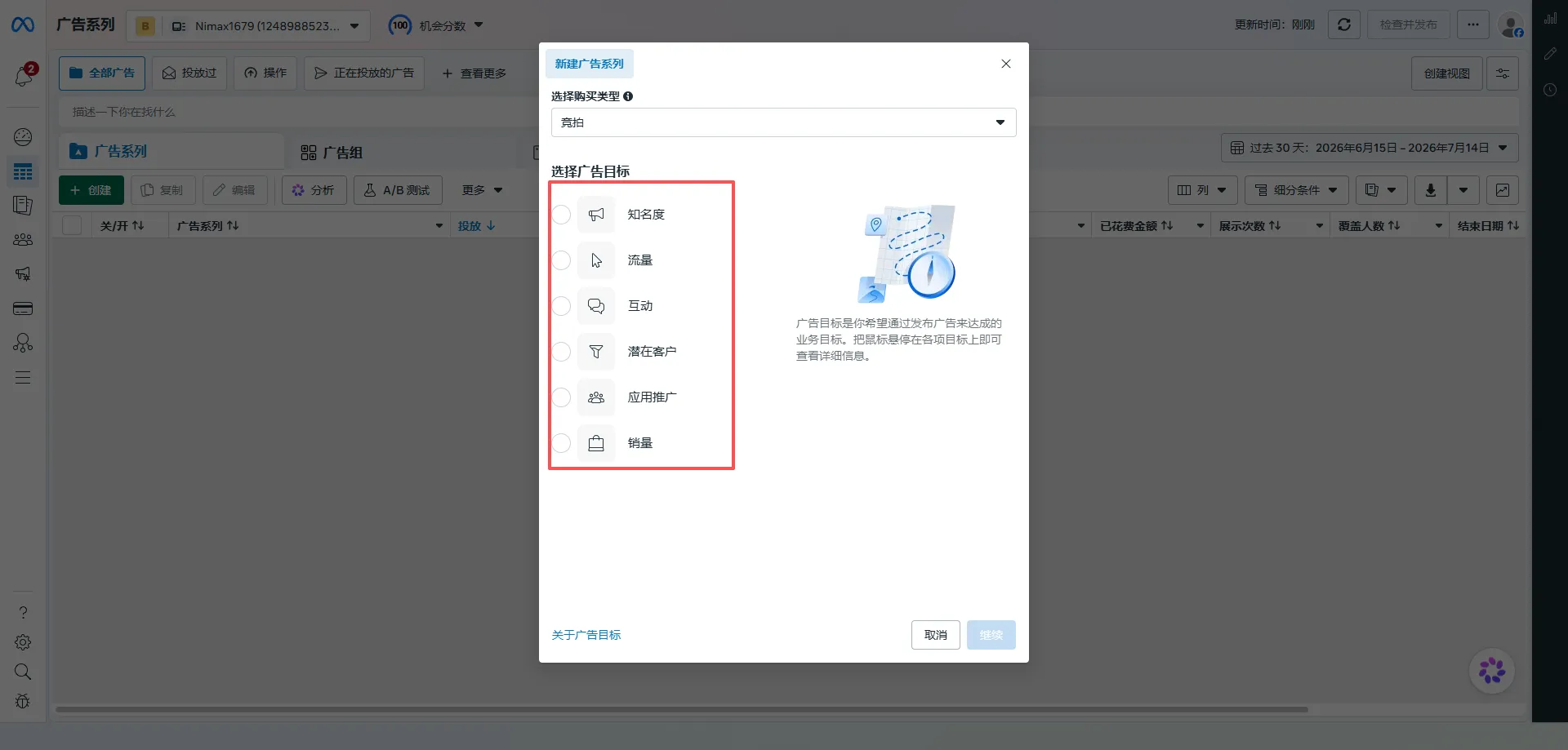 Facebook六类主要推广目标