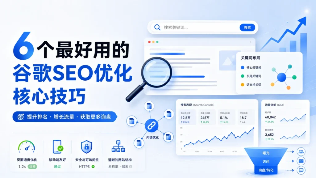 6个最好用的谷歌SEO优化核心技巧