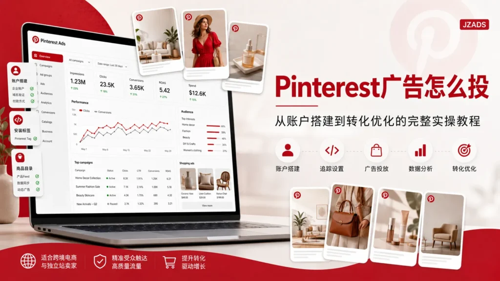 Pinterest广告怎么投：从账户搭建、追踪设置、广告投放到转化优化的完整实操教程
